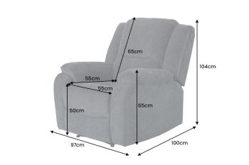 Relaxfauteuil grijs stof