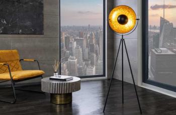 vloerlamp zwart goud 145 cm