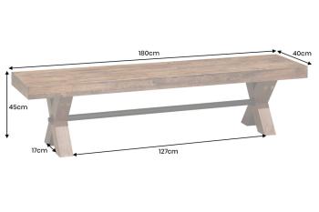 robuuste eettafelbank donkerbruin 180 cm