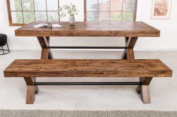 Bovenaanzicht van de eettafelbank mango hout 200 cm