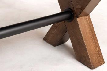 robuuste eettafelbank donkerbruin 180 cm