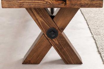 robuuste eettafelbank donkerbruin 180 cm