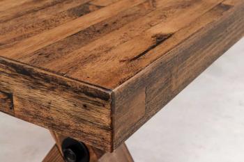 robuuste eettafelbank donkerbruin 180 cm