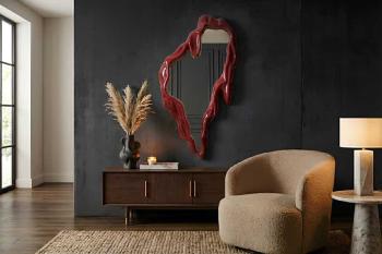 Wandspiegel extravagant rood 150 cm