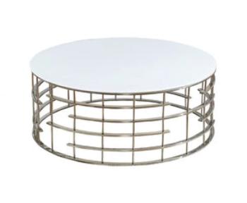 ronde salontafel wit glas