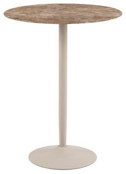 Ronde bartafel bruin keramiek grijs onderstel 80 cm