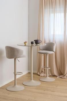 Ronde bartafel bruin keramiek grijs onderstel 80 cm