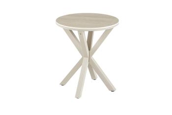 hoge bijzettafel beige keramiek 50 cm