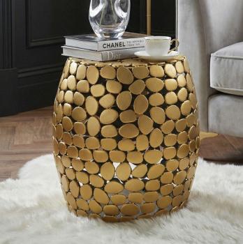 Bijzettafel goudkleurig 40 cm 