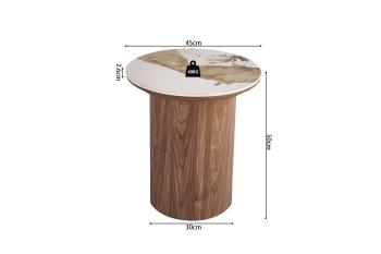 ronde salontafel set keramiek pandora bruin 80 en 45 cm