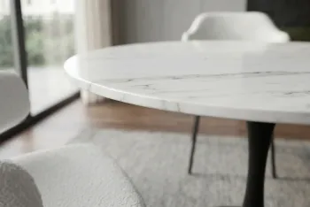 ronde bistro tafel wit keramiek 80 cm