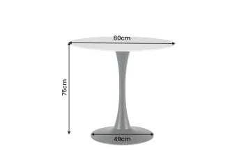 ronde bistro tafel wit keramiek 80 cm