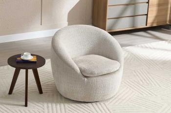 Draaibare fauteuil beige stof