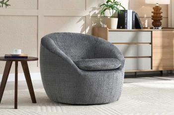 Draaibare fauteuil grijs stof