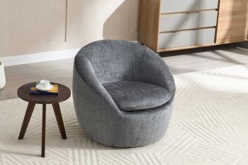 Draaibare fauteuil grijs stof