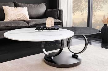 keramiek salontafel draaibaar wit en grijs keramiek 80-133 cm