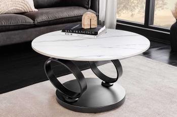keramiek salontafel draaibaar wit en grijs keramiek 80-133 cm