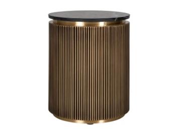 Ronde Nachtkast goud marmer 45 cm