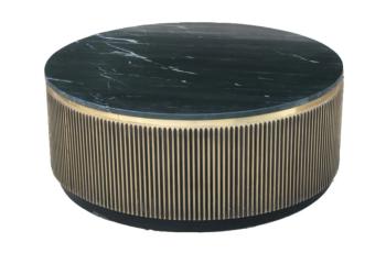 ronde salontafel goud zwart marmer 100 cm