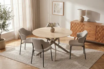 Ronde tafel travertin keramiek 120 cm