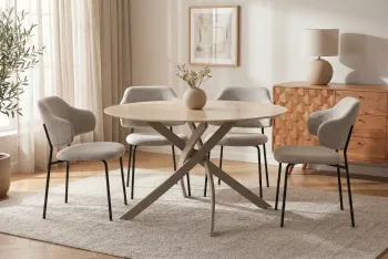 Ronde tafel travertin keramiek 120 cm