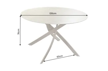 Ronde tafel travertin keramiek 120 cm