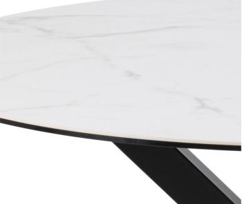 ronde eetkamertafel heaven wit keramiek 119cm