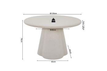 Ronde eettafel cement 120 cm