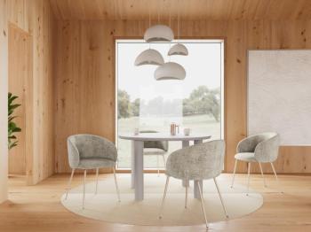 Ronde eettafel grijs MDF 120 cm