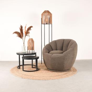 Fauteuil bruin bouclé