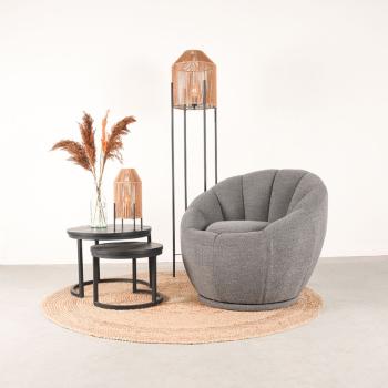 Fauteuil grijs bouclé