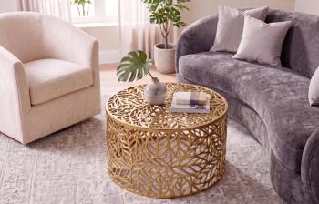 Ronde salontafel goudkleurig 60 cm