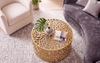 Ronde salontafel goudkleurig 60 cm