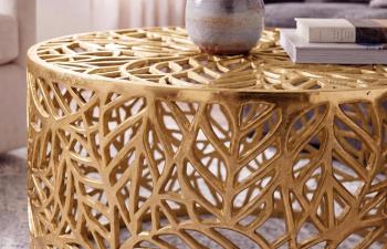 Ronde salontafel goudkleurig 60 cm