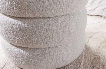 hocker met opbergruimte creme wit 49 cm