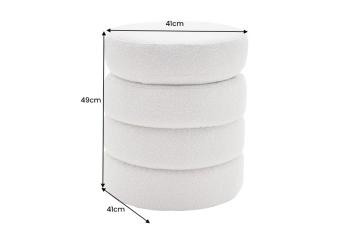 hocker met opbergruimte creme wit 49 cm