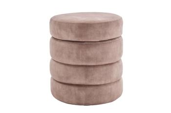 hocker met opbergruimte champagne fluweel 49 cm