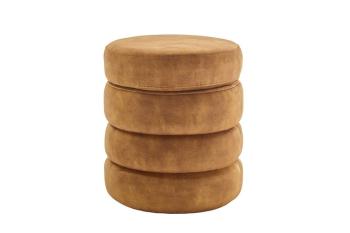 hocker met opbergruimte geel fluweel 49 cm