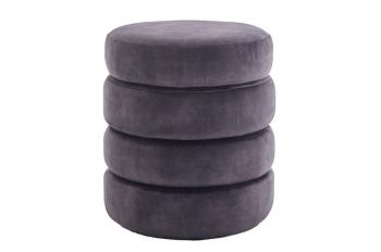 hocker met opbergruimte grijs fluweel 49 cm
