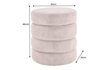 hocker met opbergruimte grijs fluweel 49 cm