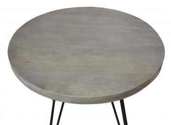 ronde tafel mangohout grijs 80 cm