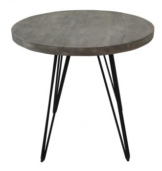 ronde tafel mangohout grijs 80 cm