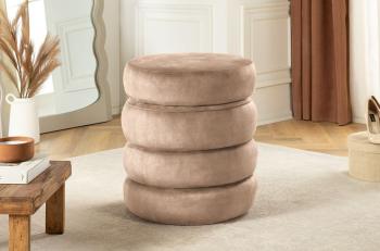 hocker met opbergruimte champagne fluweel 49 cm