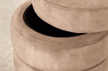 hocker met opbergruimte champagne fluweel 49 cm