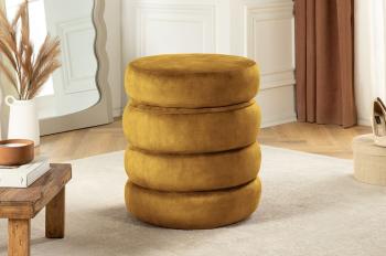 hocker met opbergruimte geel fluweel 49 cm
