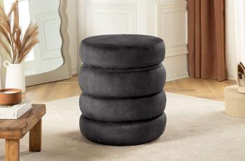 hocker met opbergruimte grijs fluweel 49 cm