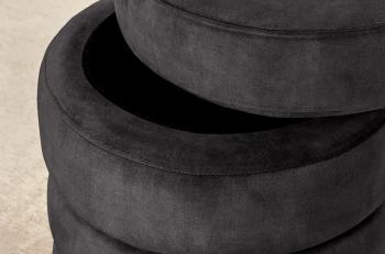 hocker met opbergruimte grijs fluweel 49 cm