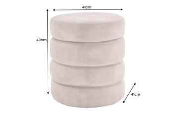 hocker met opbergruimte grijs fluweel 49 cm