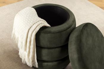 hocker met opbergruimte groen fluweel 49 cm