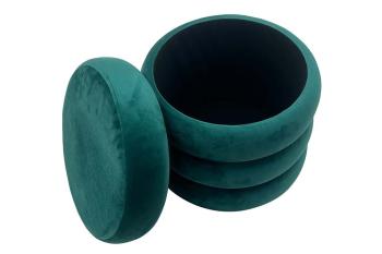 hocker met opbergruimte groen fluweel 41,5 cm
